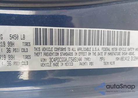 2018 Dodge Journey Crossroad из США, поврежденный, VIN 3C4PDCGG0JT505144